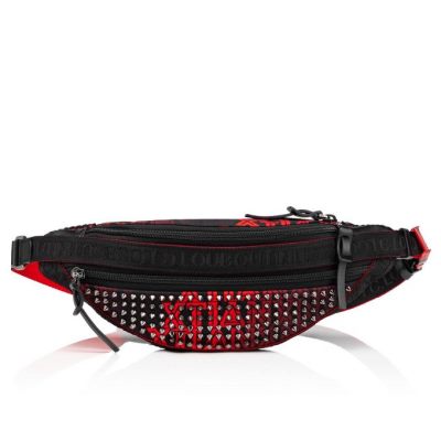 Bolsa Cinturon Parisnyc Sling Christian Louboutin Hombre - Negros/Rojos/Plateados - 1190911PK1A